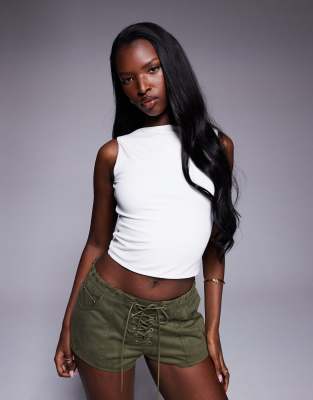 [Oh Polly] Oh Polly Wren open back crop top in white 4 White