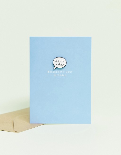 Ohh Deer don't be a dick enamel pin birthday card