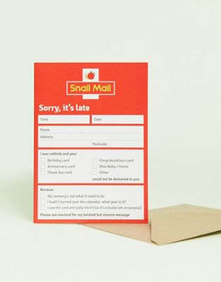 Ohh Deer - Sorry it's late - Snail mail kaart-Multi