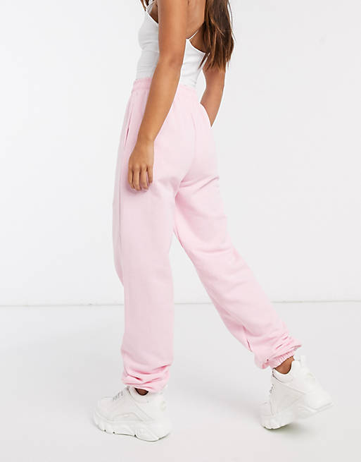 Ok Girl high waisted joggers co-ord in baby pink