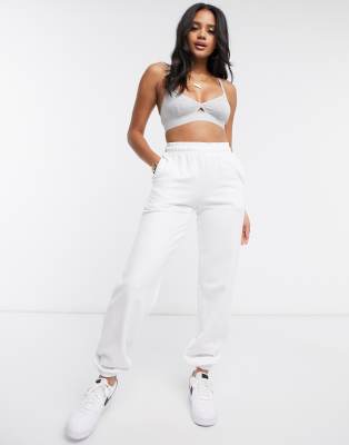 white high waist joggers