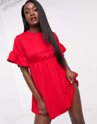 girls red tshirt dress