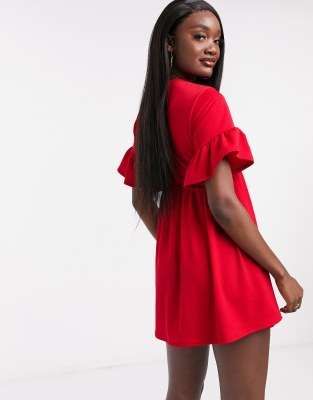 girls red tshirt dress