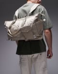 [Olend] OLEND Calypso multiwear pocket detail bag with laptop compartment in sand-White No Size CREAM