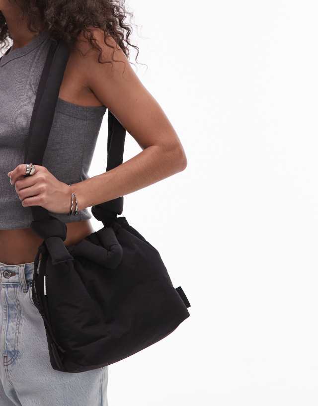OLEND compact ona soft nylon multiwear crossbody bag in black | ASOS