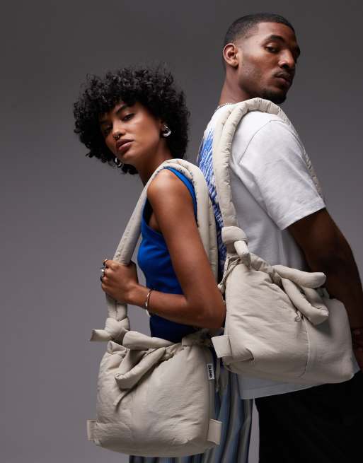 OLEND compact ona soft nylon multiwear crossbody bag in sand