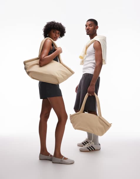 OLEND haku large nylon shoulder tote bag in butter yellow - view 1