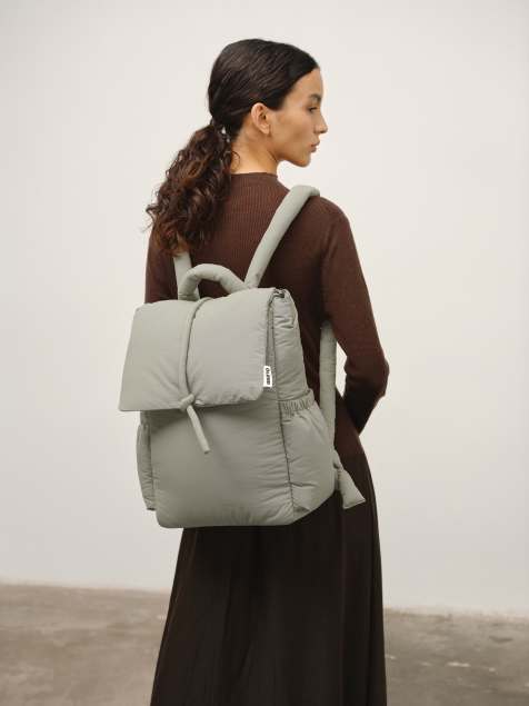 OLEND holden padded backpack bag in sage green - view 1