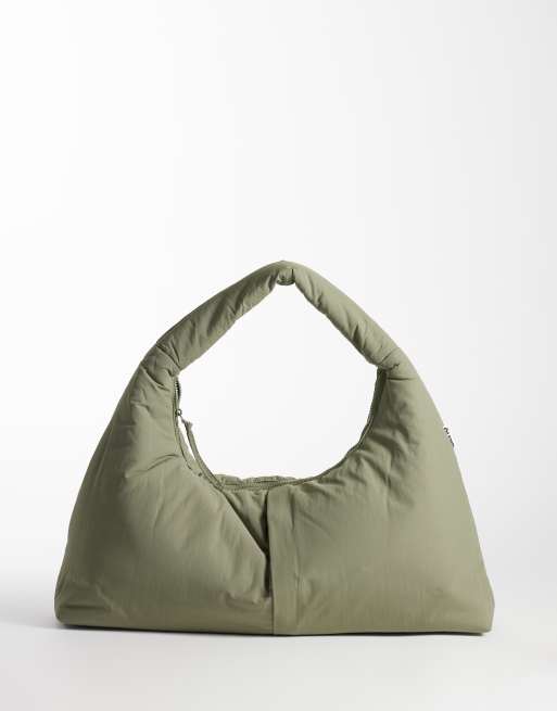 OLEND - Nico - Borsa da spalla grande in nylon color salvia