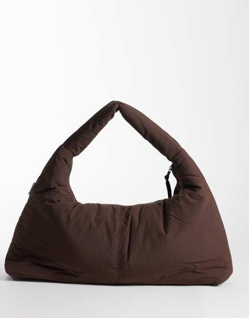 ÖLEND - Nico - Grand sac porté épaule en nylon - Chocolat, 4 de 4