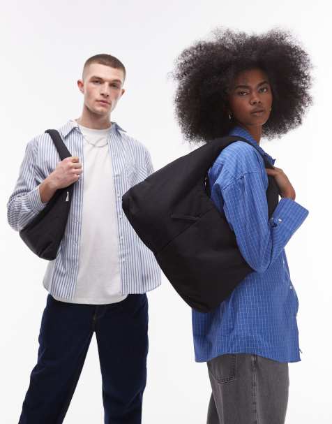 OLEND – Nico – Große Nylon-Schultertasche in Schwarz - view 1