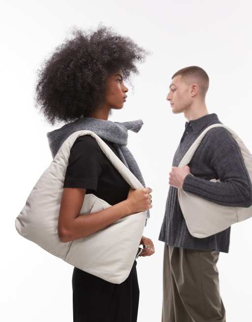 Olend Nico large nylon shoulder bag in sand | ASOS