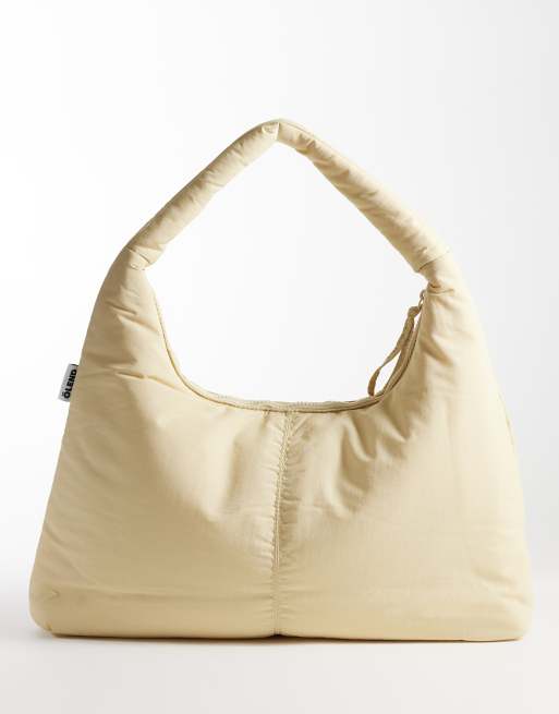 OLEND Nico nylon shoulder bag in butter yellow, 4 of 4