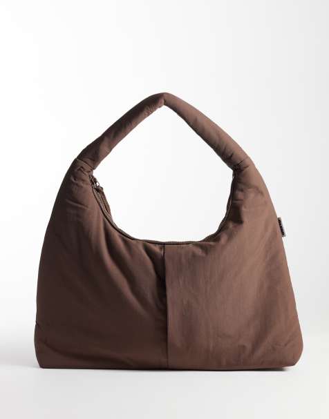 OLEND Nico nylon shoulder bag in chocolate - view 1