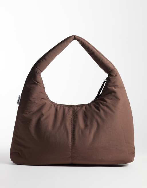 OLEND Nico nylon shoulder bag in chocolate, 4 of 4