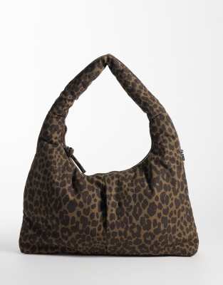 Нейлоновая сумка OLEND Nico через плечо в леопардовом цвете leopard