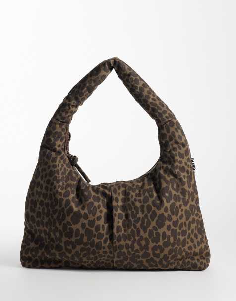 OLEND Nico nylon shoulder bag in leopard - view 1