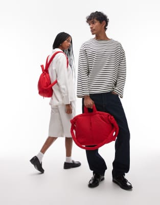OLEND - Ona - Borsa a tracolla multiposizione rossa in nylon morbido - view 1