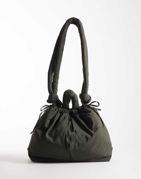 ÖLEND - Ona - Grand sac bandoulière en nylon souple à multiples options de porté - Kaki - view 1