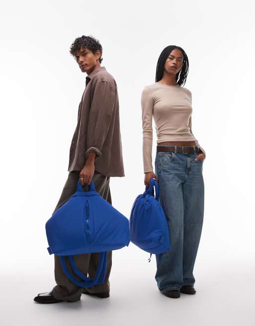 ÖLEND - Ona - Grand sac bandoulière multipositions en nylon souple - Bleu de cobalt, 2 de 4