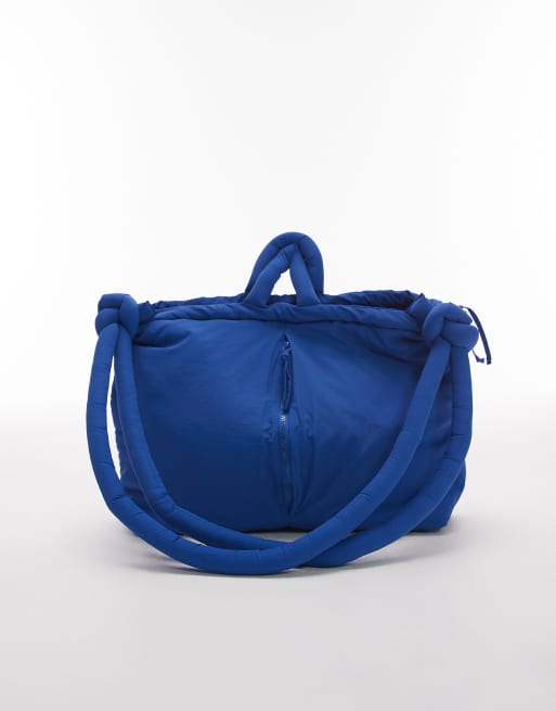 ÖLEND - Ona - Grand sac bandoulière multipositions en nylon souple - Bleu de cobalt, 4 de 4