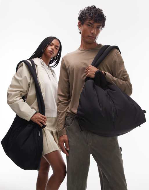 ÖLEND - Ona - Grand sac bandoulière multipositions en nylon souple - Noir, 2 de 4