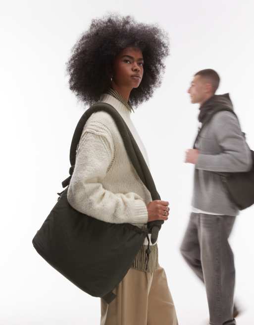 OLEND – Ona – Khakifarbene Umhängetasche aus weichem Nylon in vielseitigem Design , 2 von 4