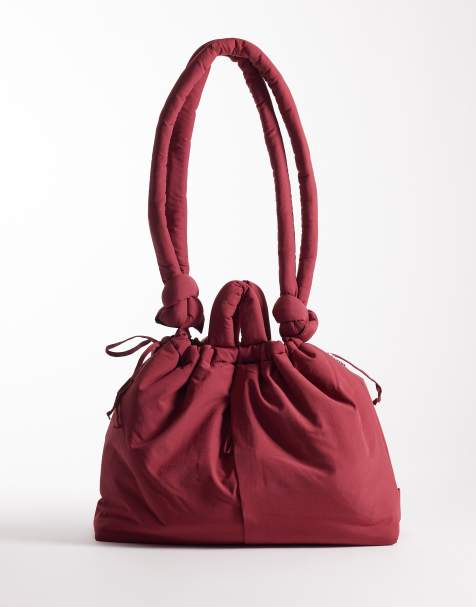 OLEND Ona large soft nylon multiwear crossbody bag in cherry red - view 1