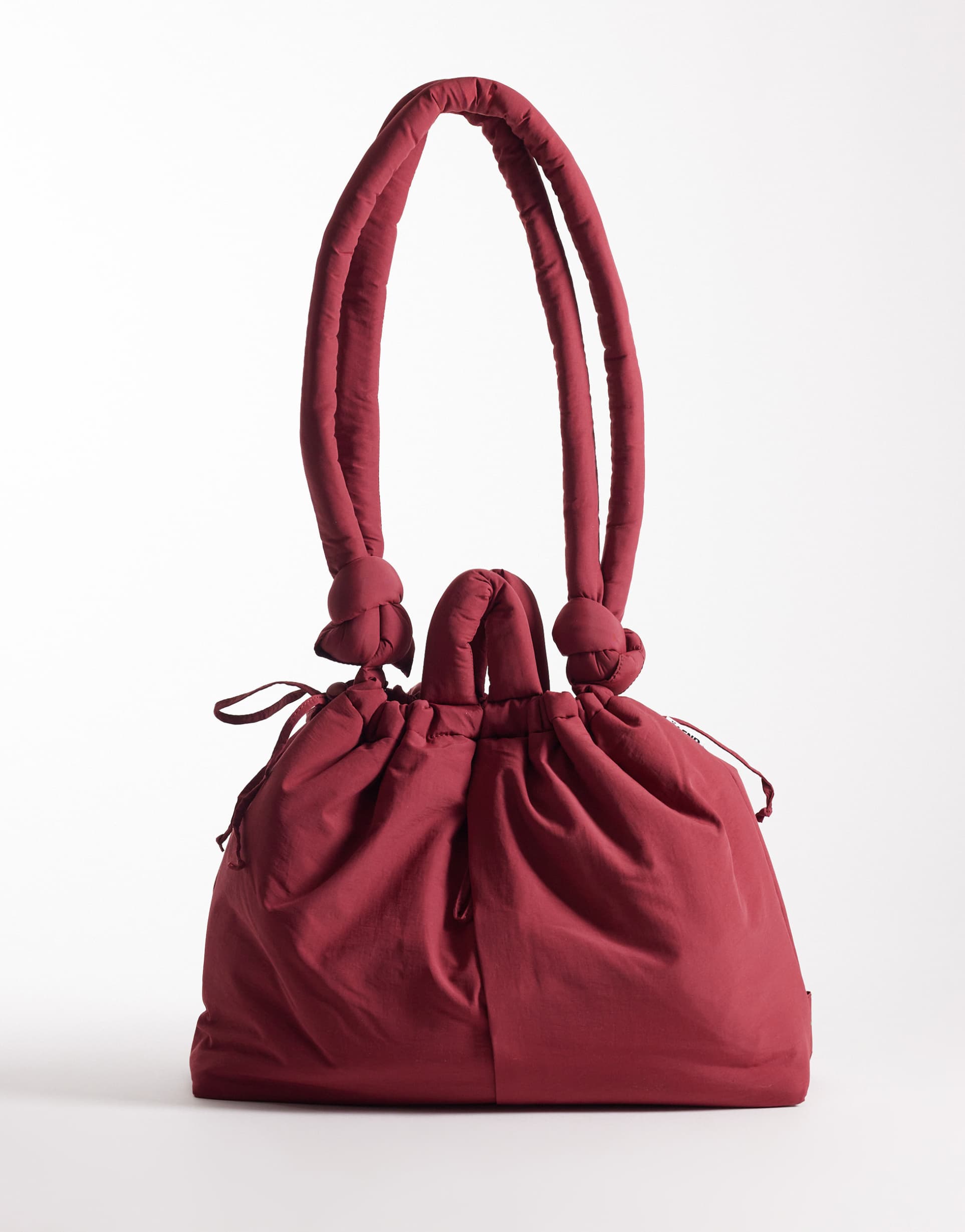 olend ona large soft nylon multiwear crossbody bag in cherry red