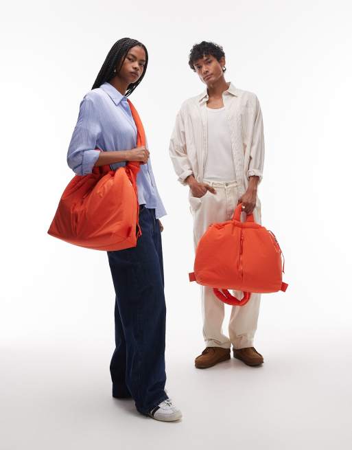 OLEND Ona large soft nylon multiwear crossbody bag in coral