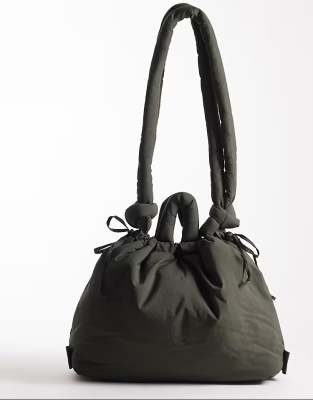 OLEND Ona large soft nylon multiwear crossbody bag in khaki green