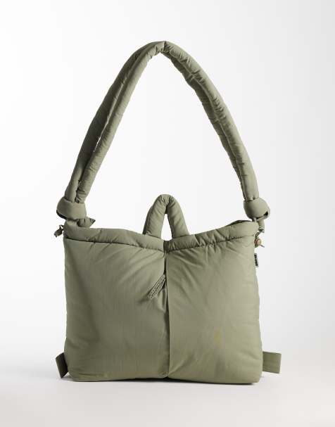 OLEND Ona large soft nylon multiwear crossbody bag in sage green - view 1
