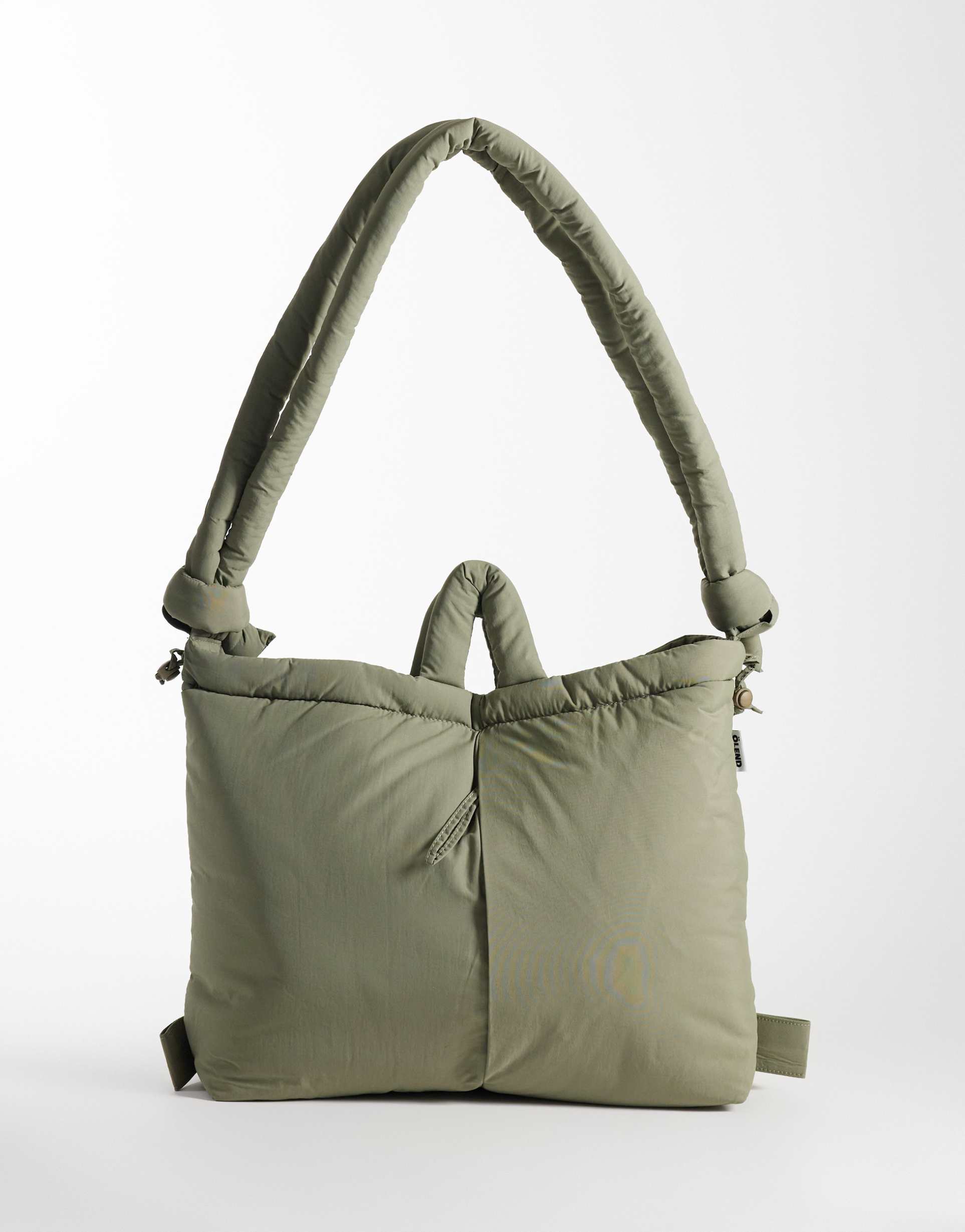 olend ona large soft nylon multiwear crossbody bag in sage green