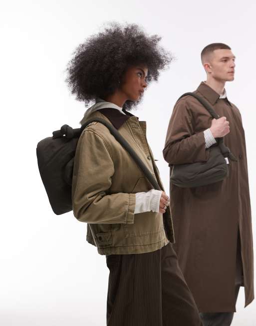 OLEND Ona mini soft nylon multiwear crossbody bag in khaki