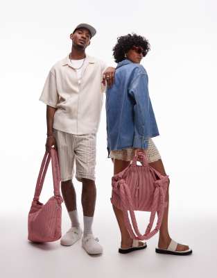 ÖLEND - Ona - Sac bandoulière multipositions en coton rayé - Rouge