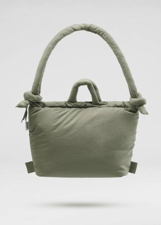 ÖLEND – Ona – Salviagrön axelremsväska i mjuk nylon och multiwear-stil , 3 av 5