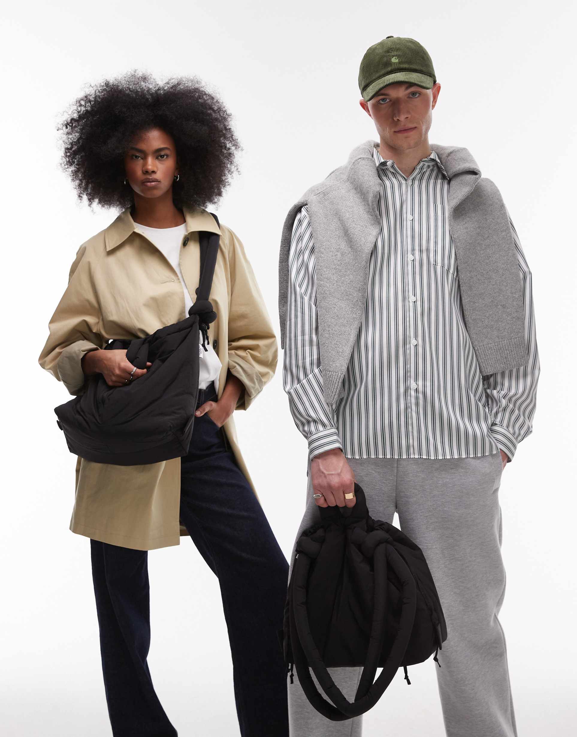 olend ona soft nylon multiwear crossbody bag in black