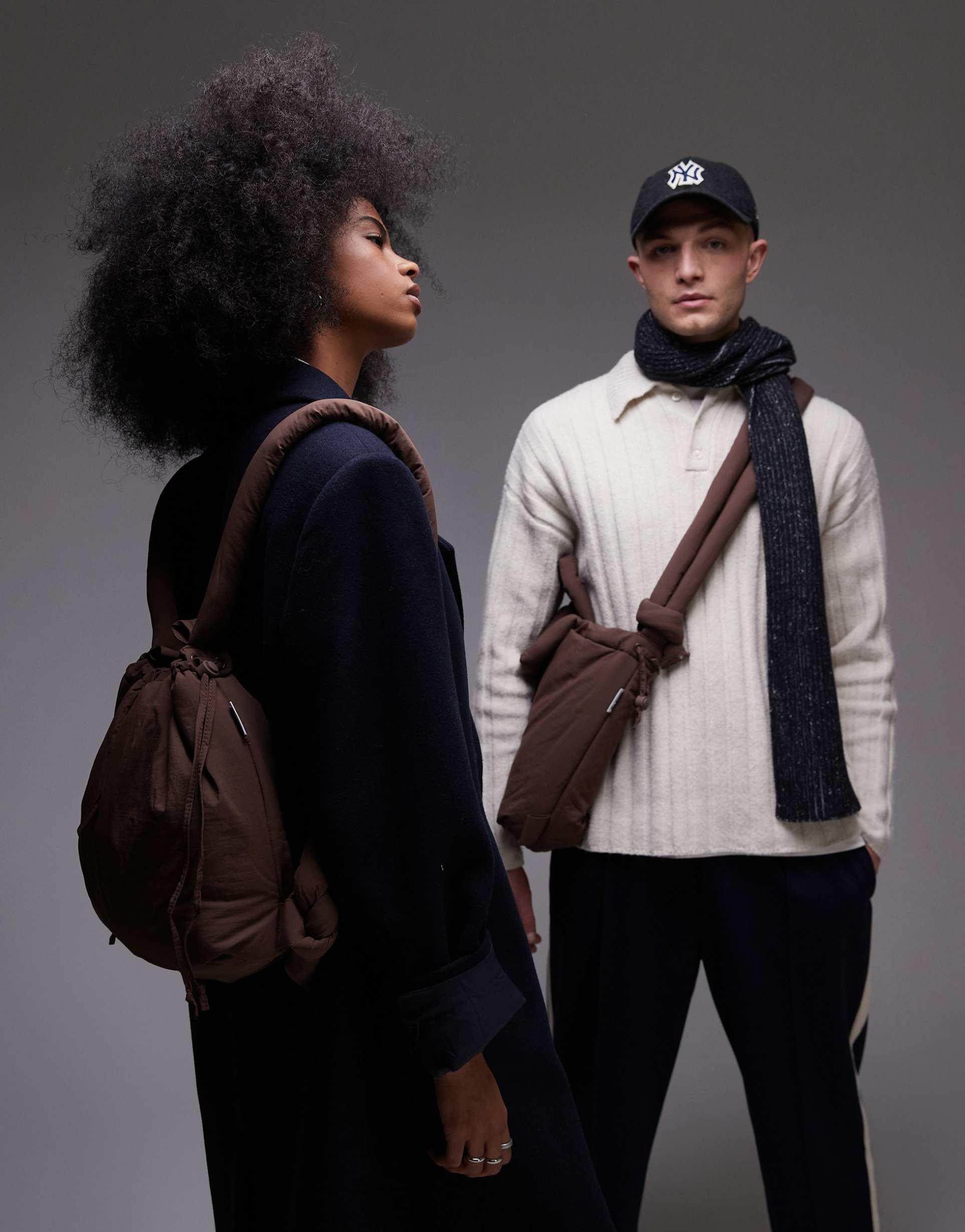 olend ona soft nylon multiwear crossbody bag in chocolate brown