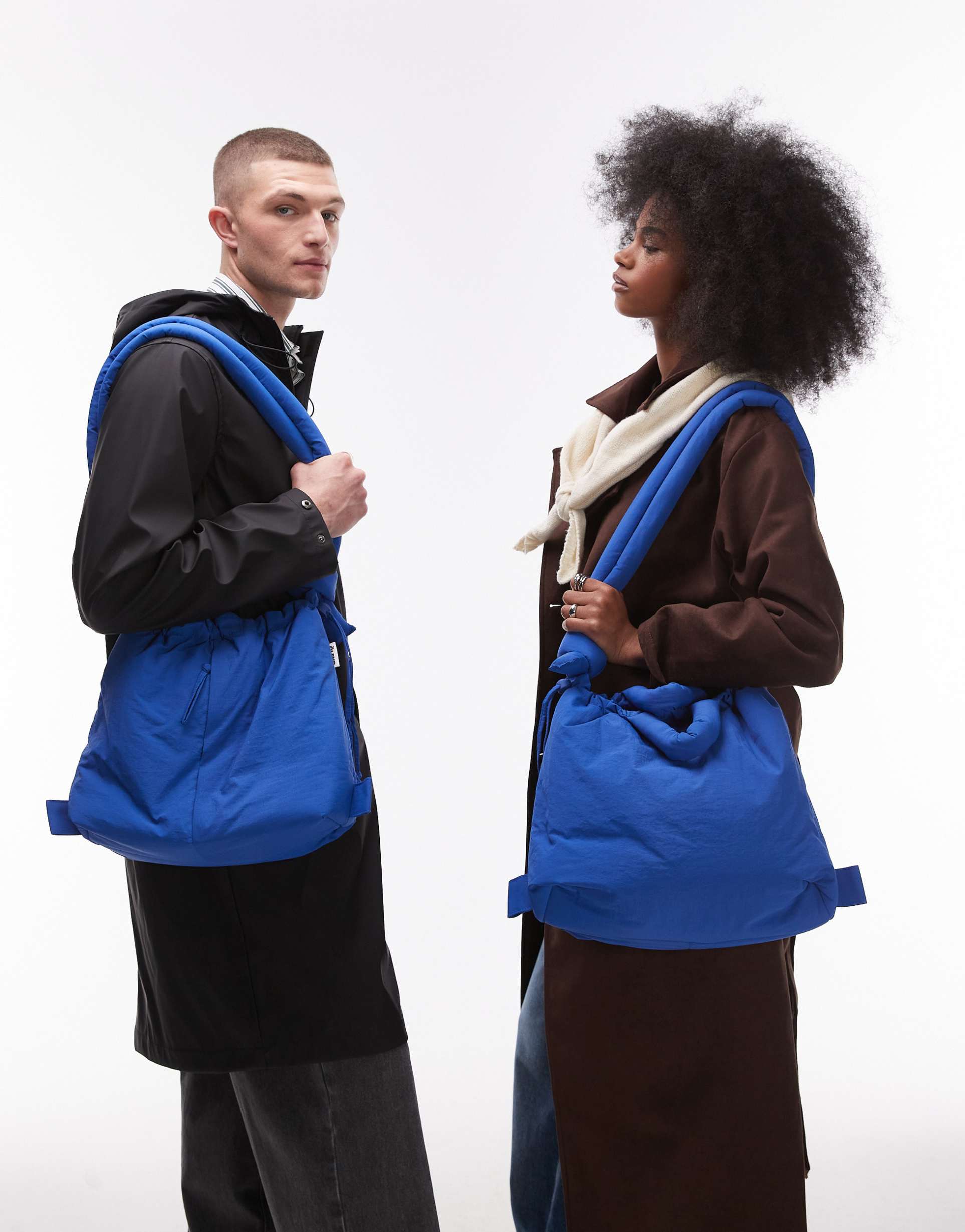 olend ona soft nylon multiwear crossbody bag in cobalt blue