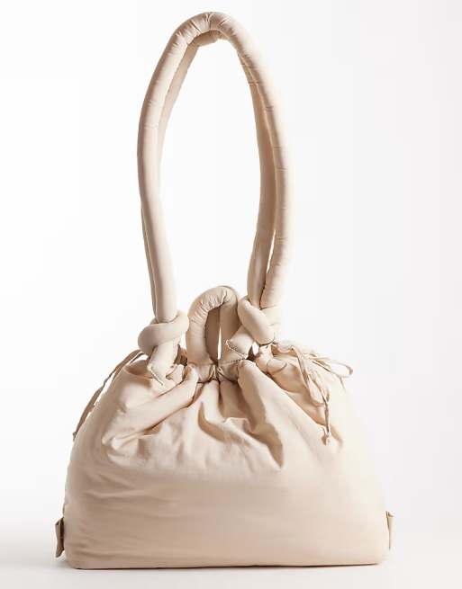 ÖLEND - Ona - Stor og multifunktionel sandfarvet crossbody-taske i blød nylon, 4 af 5