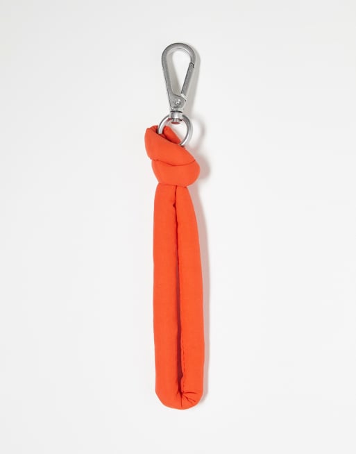 OLEND - Portachiavi/charm da borsa in nylon imbottito color corallo