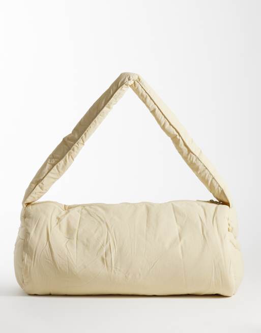 OLEND - Puffy - Duffel-schoudertas van nylon in geel, 4 van 4