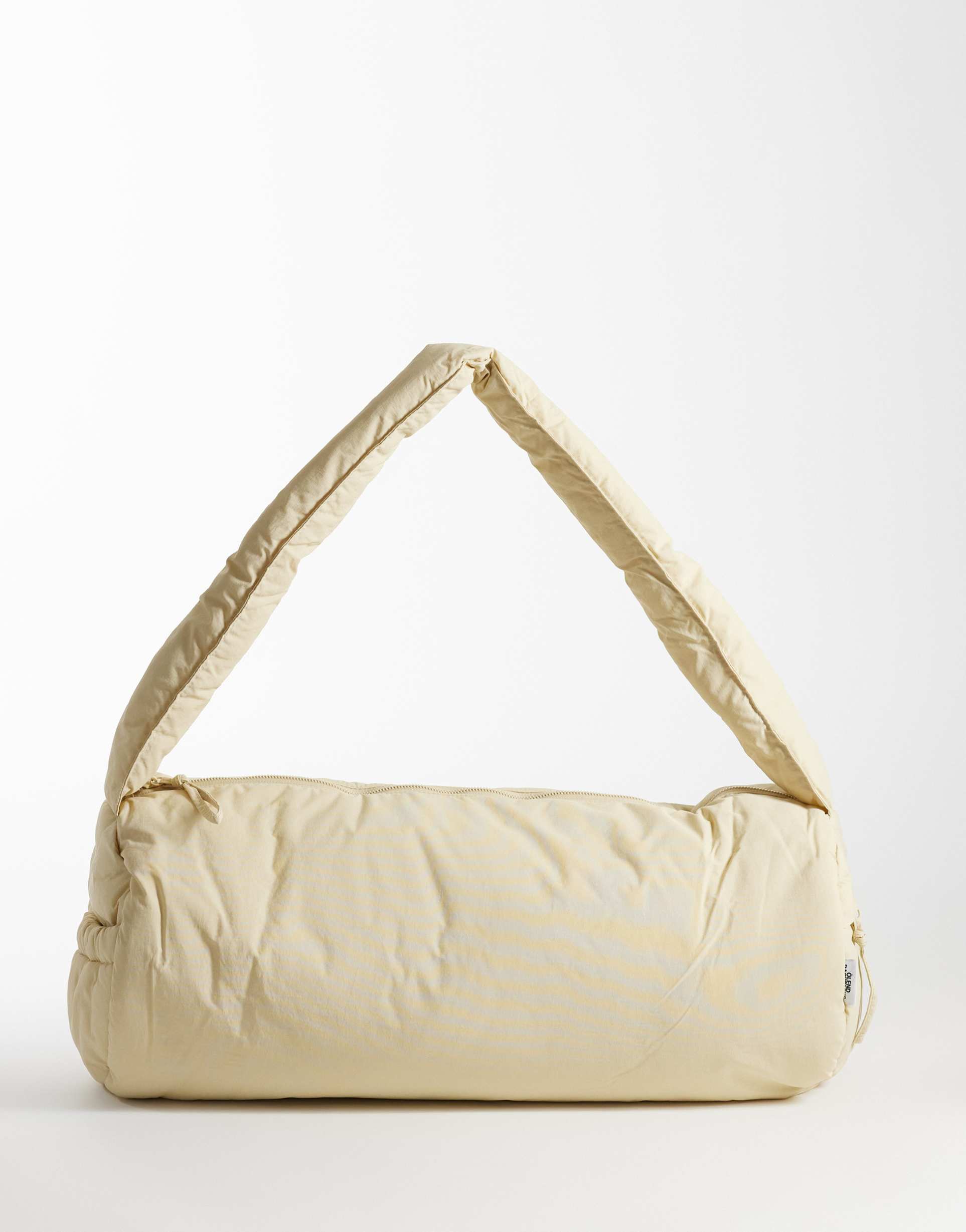 olend puffy nylon duffle shoulder bag in yellow