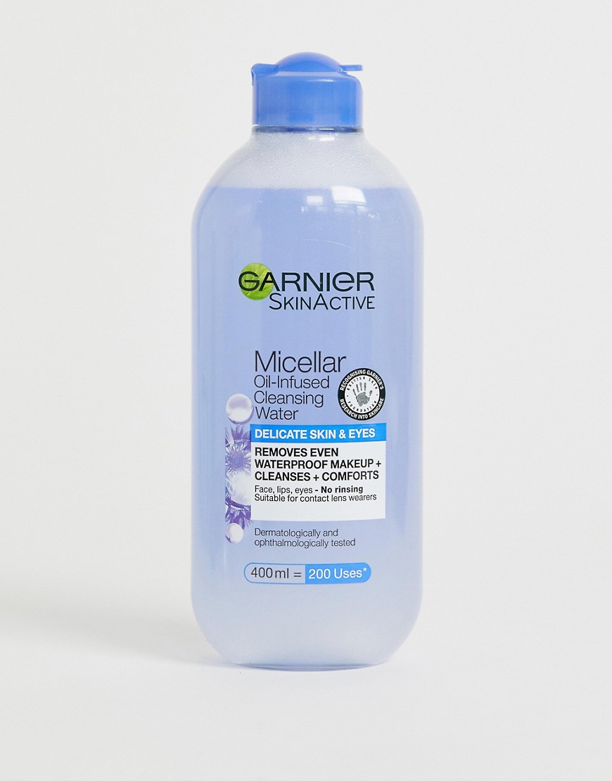 Olie-infuseret rensevand til sart hud og øjne 400 ml fra Garnier Micellar-Ingen farve