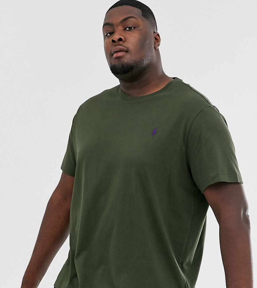 Olivengrøn T-shirt med player-logo fra Polo Ralph Lauren Big & Tall