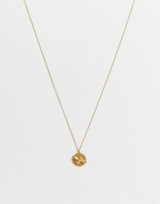 Olivia Burton 3D bee disc necklace in gold
