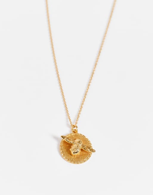 Olivia Burton 3D bee disc necklace in gold