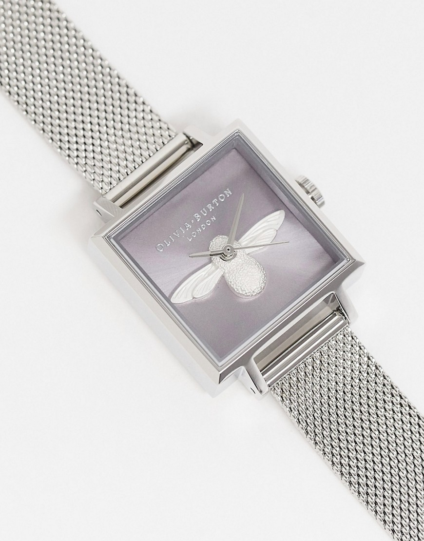 Olivia Burton - Bee sunray - Zilveren horloge met lila wijzerplaat
