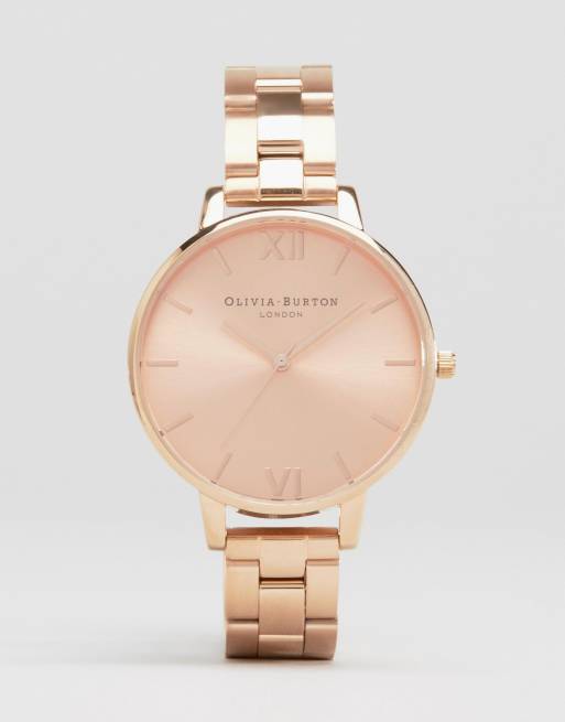 Olivia Burton big dial rose gold bracelet watch ASOS