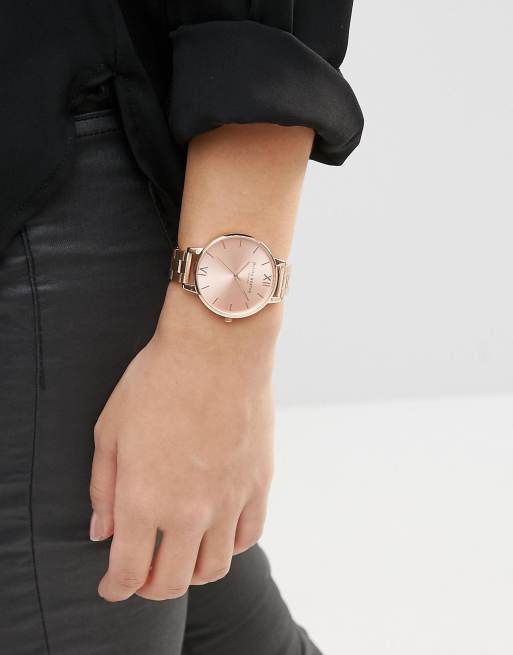 Olivia burton big sale dial rose gold watch